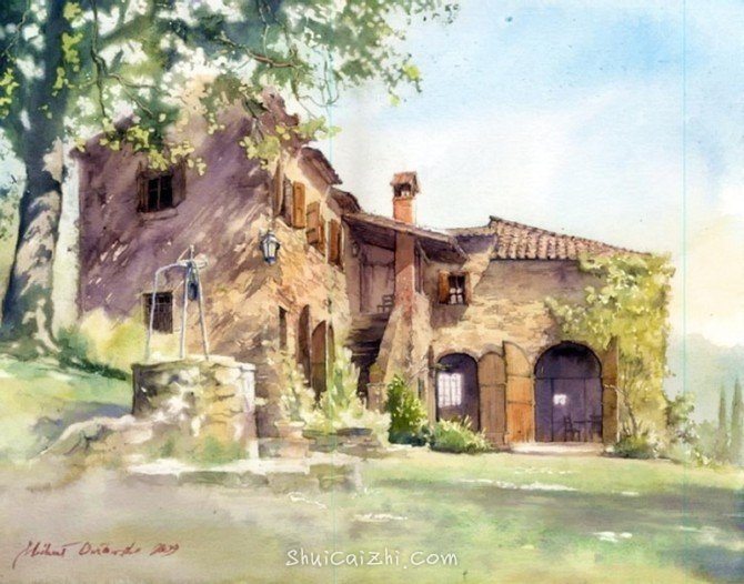 波兰Michal Orlowski水彩风景画作品