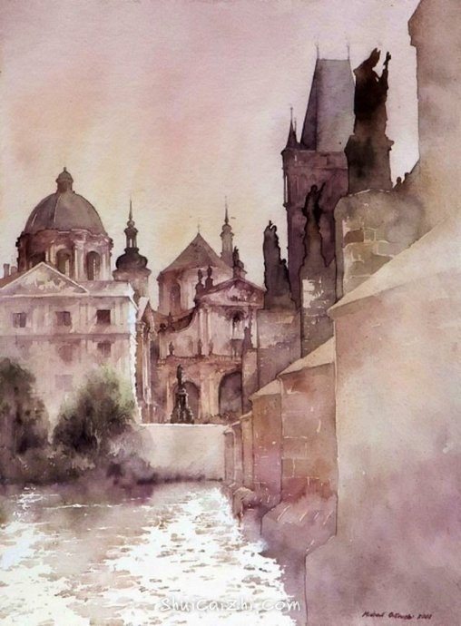 波兰Michal Orlowski水彩风景画作品