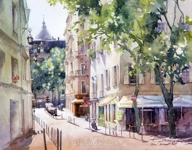 波兰Michal Orlowski水彩风景画作品