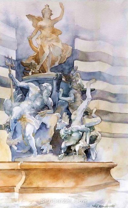 波兰Michal Orlowski水彩风景画作品