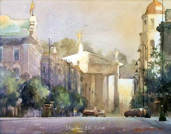 波兰Michal Orlowski水彩风景画作品