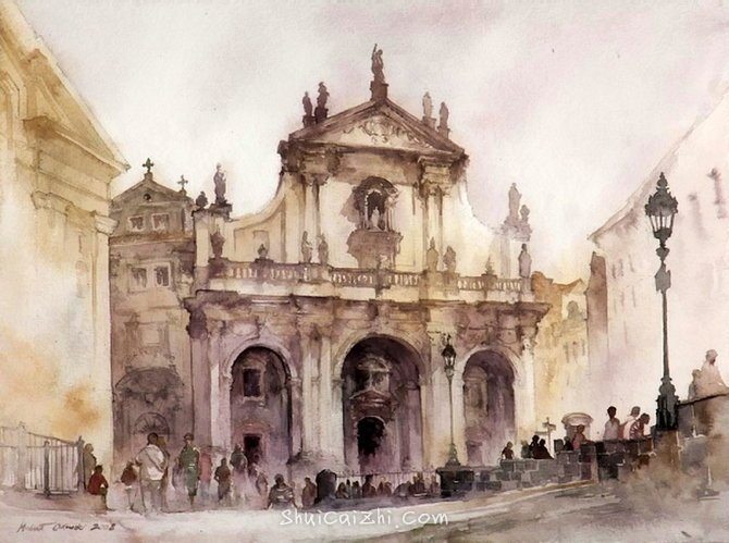 波兰Michal Orlowski水彩风景画作品