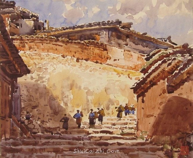 柳新生风景水彩画作品 (32)