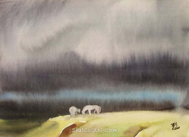 柳新生风景水彩画作品 (34)