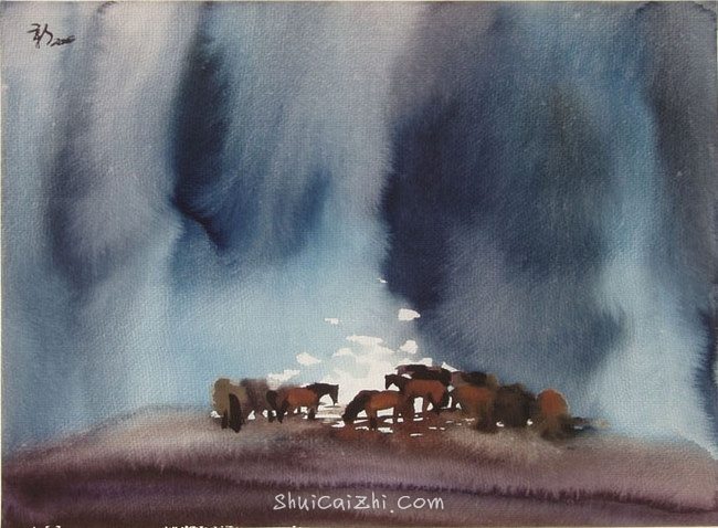 柳新生风景水彩画作品 (35)