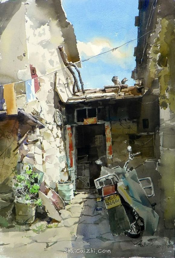 吴昌文风景水彩画作品 (10)