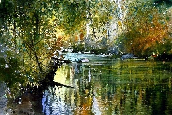美国画家塔恩格尔水彩风景画作品 (7)