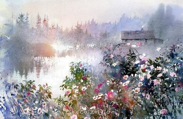 美国画家塔恩格尔水彩风景画作品 (8)