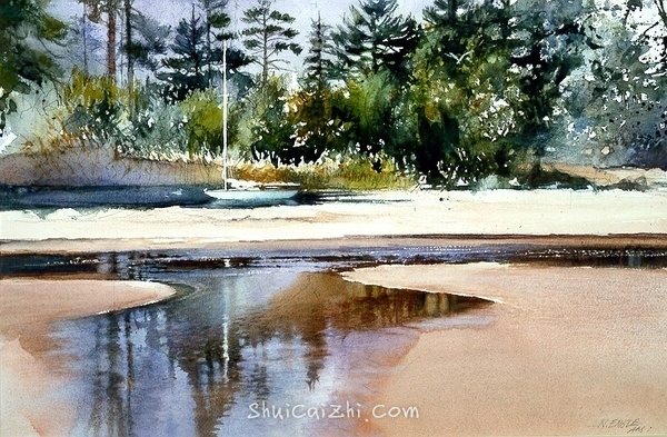 美国画家塔恩格尔水彩风景画作品 (15)