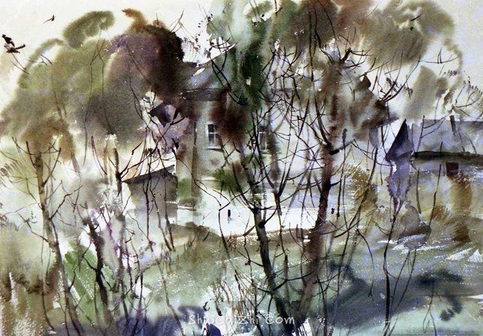 俄罗斯水彩画家Glory Korobeinikov静物风景作品 (6)