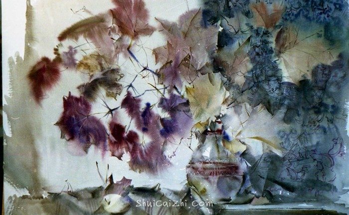 俄罗斯水彩画家Glory Korobeinikov静物风景作品 (12)