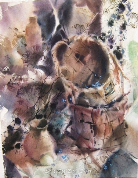 俄罗斯水彩画家Glory Korobeinikov静物风景作品 (15)