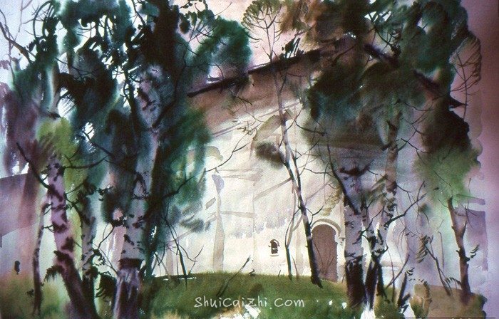 俄罗斯水彩画家Glory Korobeinikov静物风景作品 (18)