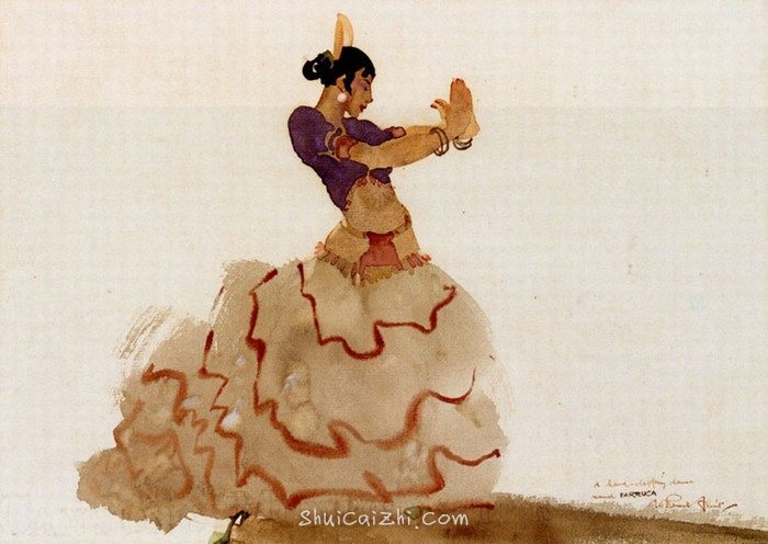 英国William Russell Flint威廉卢梭弗林特人体水彩画 (11)