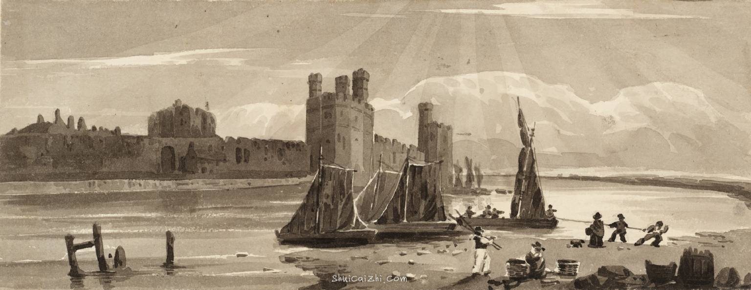 Caernarvon Castle null by David Cox 1783-1859