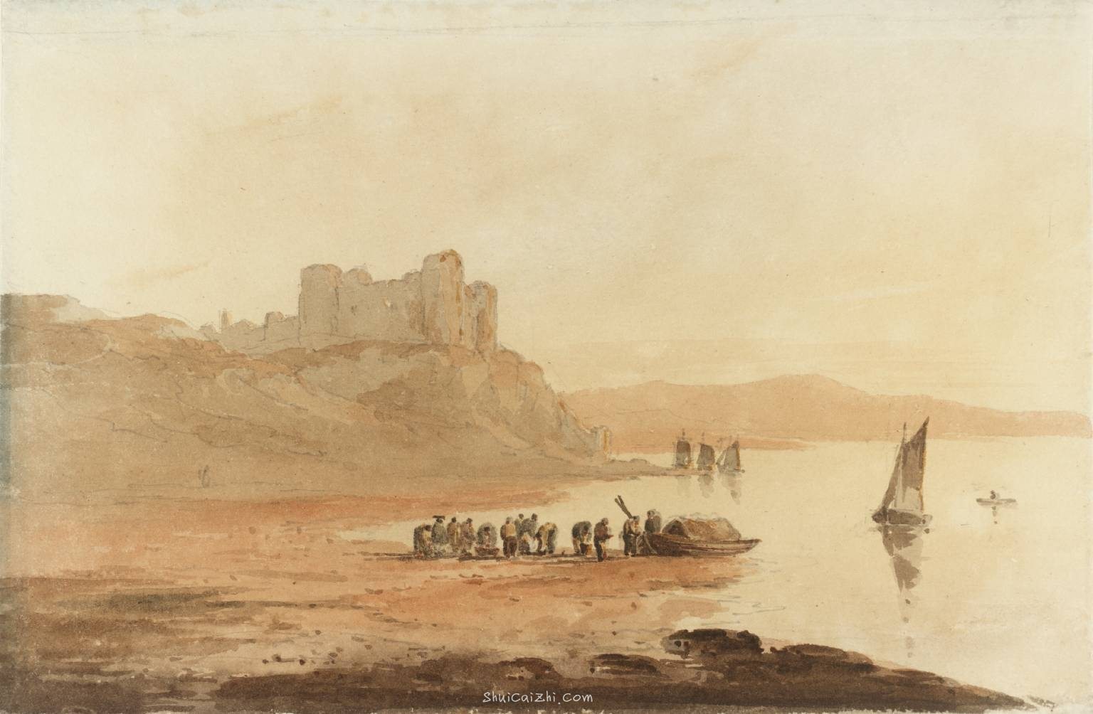 Harlech Castle, Wales (?) null by David Cox 1783-1859