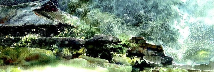 魏诗国的巴蜀山川风景水彩画欣赏-11