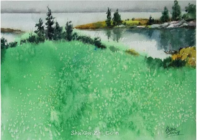 房敏水彩画风景作品-12