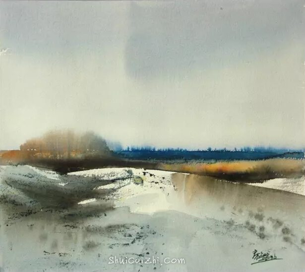 房敏水彩画风景作品-14