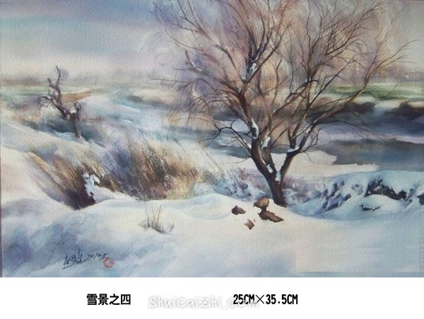 杜晓光风景人物手绘水彩画作品-5