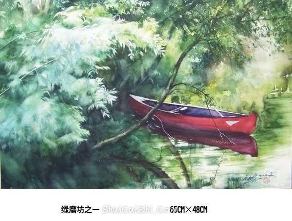 杜晓光风景人物手绘水彩画作品-7
