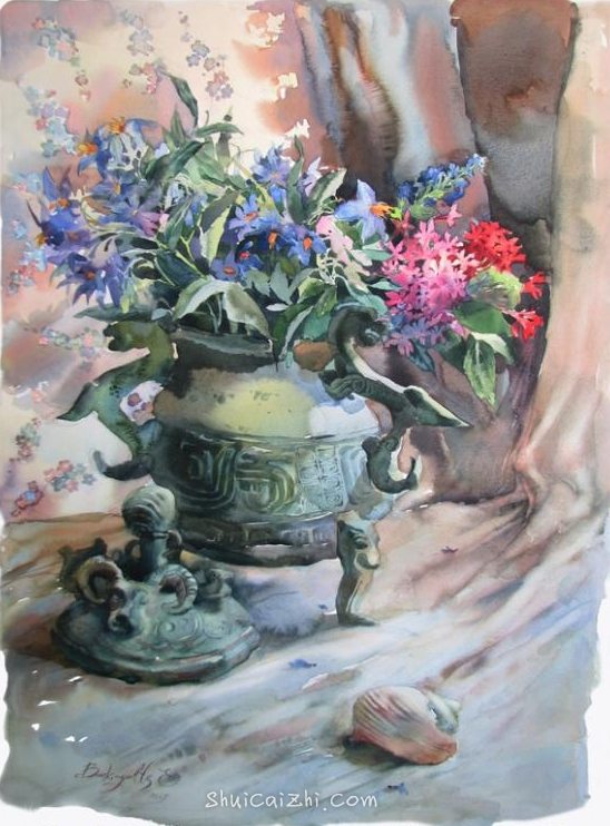 俄罗斯画家埃琳娜Elena Boukingolts的静物水彩-19