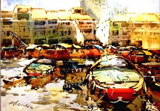 新加坡水彩画家王金成风景作品选