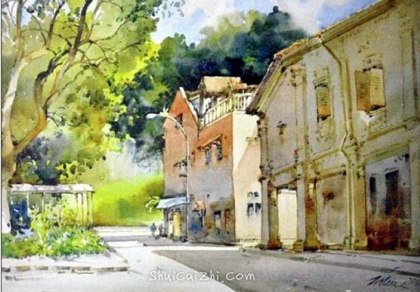 新加坡水彩画家王金成风景作品选