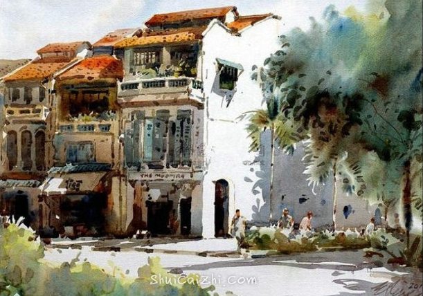 新加坡水彩画家王金成风景作品选