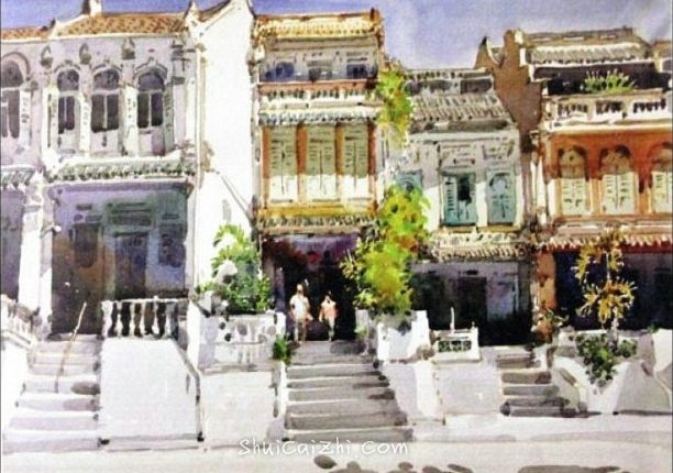 新加坡水彩画家王金成风景作品选