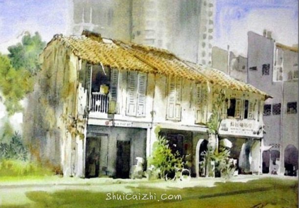 新加坡水彩画家王金成风景作品选
