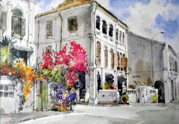 新加坡水彩画家王金成风景作品选