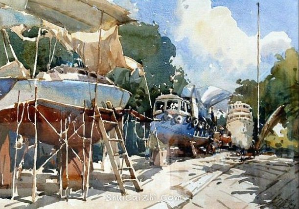 新加坡水彩画家王金成风景作品选