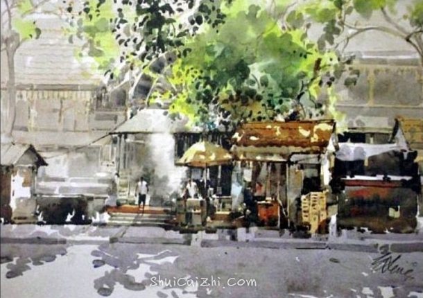 新加坡水彩画家王金成风景作品选