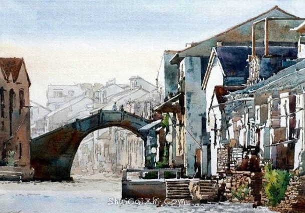 新加坡水彩画家王金成风景作品选