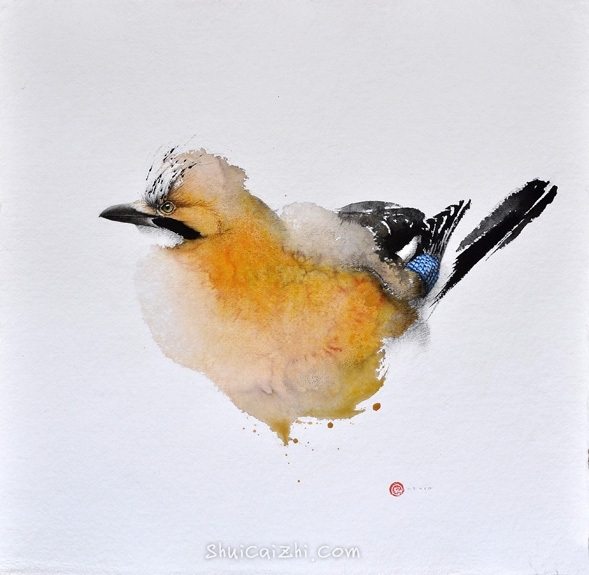 美国画家Karl Martens中西结合水彩画鸟