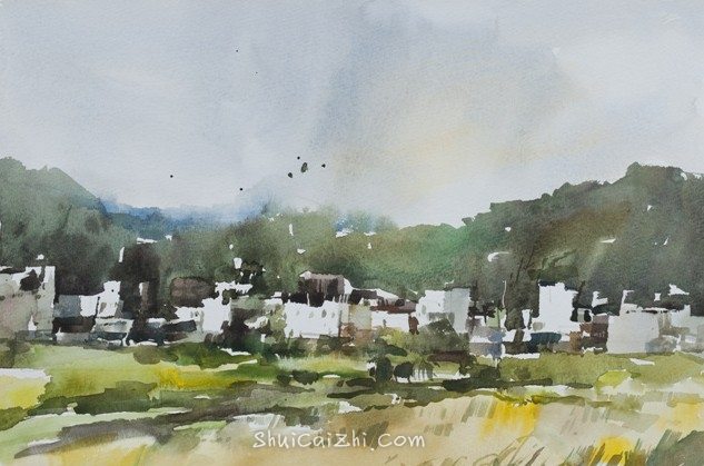 郑士龙水彩风景画写生作品-11