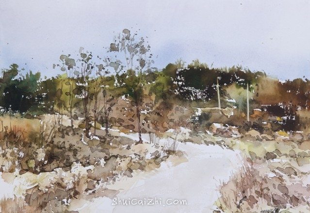 郑士龙水彩风景画写生作品-12