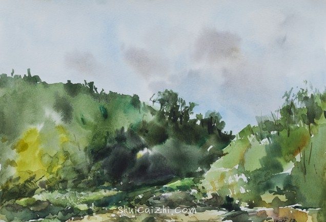 郑士龙水彩风景画写生作品-16