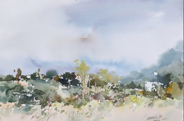 郑士龙水彩风景画写生作品-17