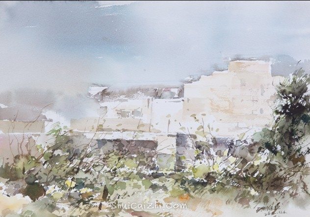 郑士龙水彩风景画写生作品-18