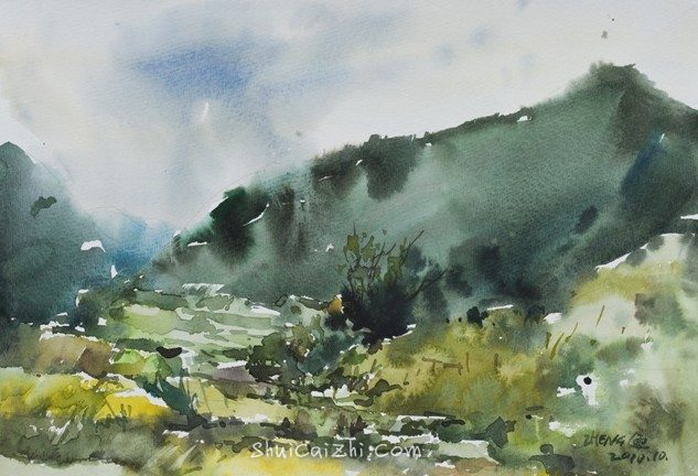 郑士龙水彩风景画写生作品-20