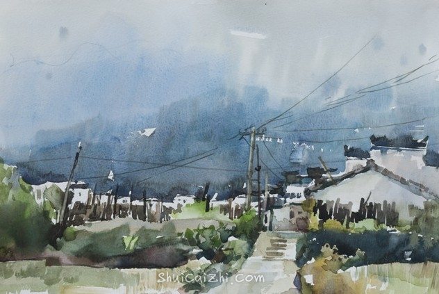 郑士龙水彩风景画写生作品-21