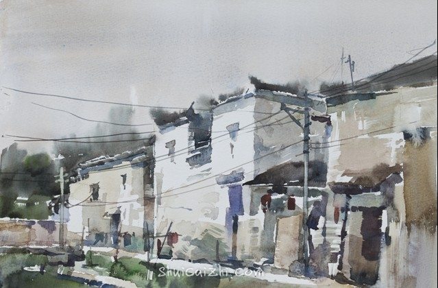 郑士龙水彩风景画写生作品-22