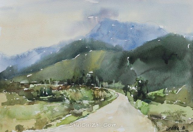 郑士龙水彩风景画写生作品-24