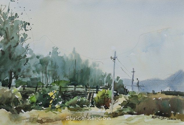 郑士龙水彩风景画写生作品-25
