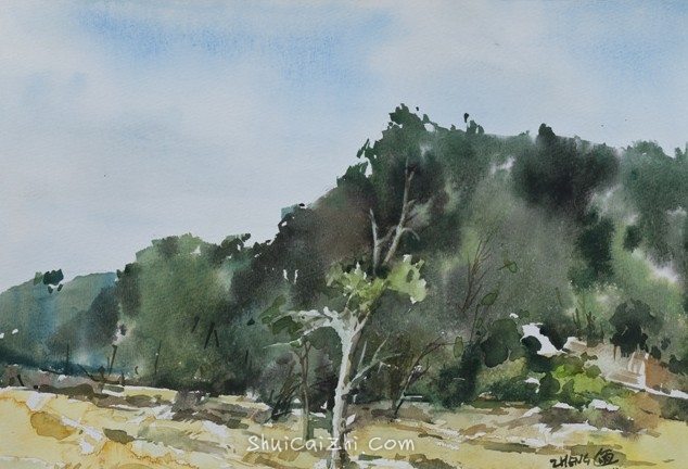 郑士龙水彩风景画写生作品-27