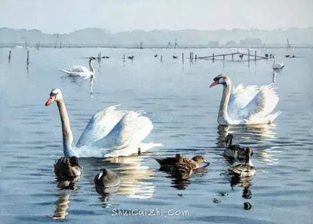 小镇一角 田中己永风景水彩画作品