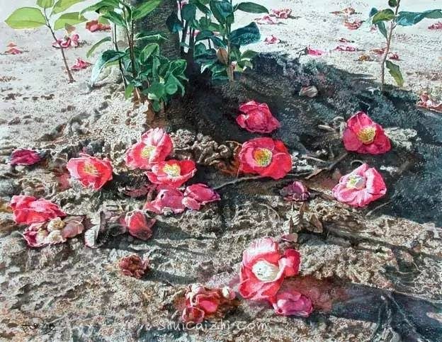 小镇一角 田中己永风景水彩画作品