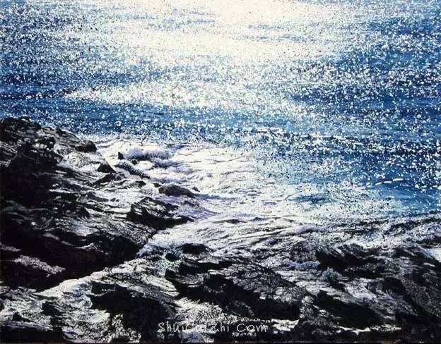 小镇一角 田中己永风景水彩画作品